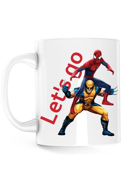 OEM Cana Wolverine X-Men Spiderman Funny Hug Marvel DC Comics, alba, 330 ml