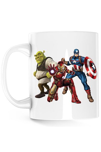 OEM Cana Shrek Captain America Ironman Super Powers Comics, alba, 330 ml