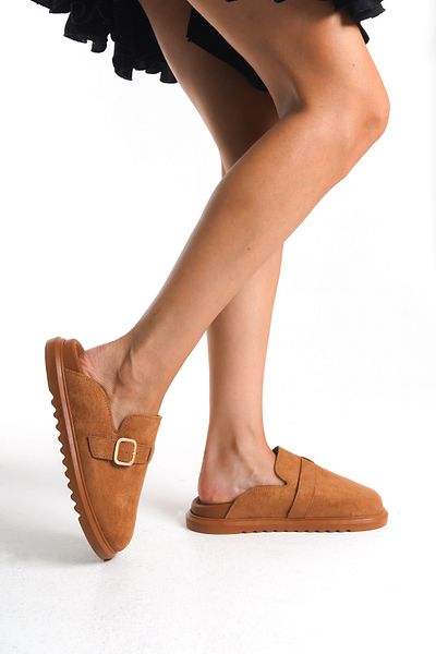 Solo Bag Women's Orthopedic Soft Soled Slippers Closed Front Stainless Buckle Non-Slip Suede Sabo Home Outdoor Slippers