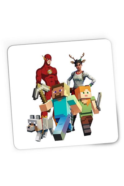 OEM Mousepad Gaming Minecraft Dog Couple Fortnite Flash, 21x19 см