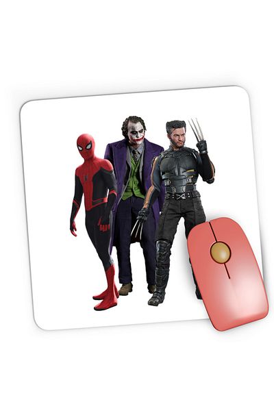 OEM Mousepad Gaming Spiderman Wolverine Joker Marvel DC American Comics, 21x19 см