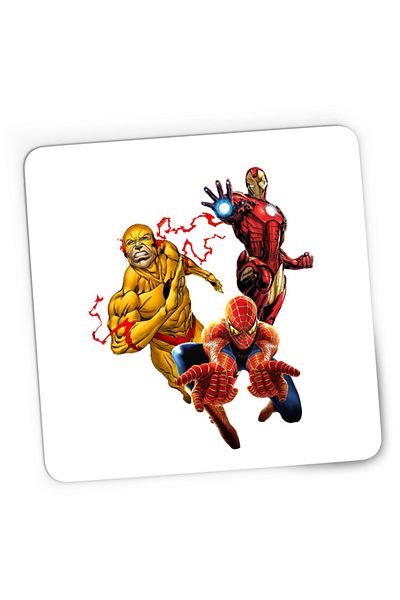 OEM Mousepad Gaming Spiderman Ironman Flash Heroes Save Earth, 21x19 см