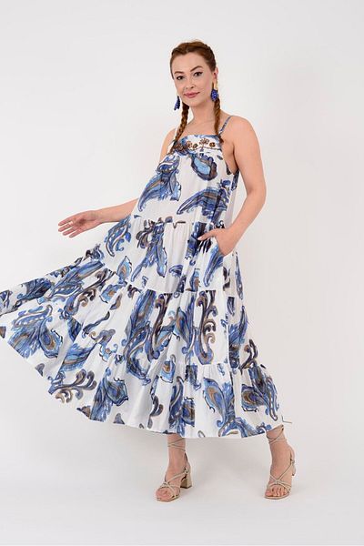 Park Moda An10613 Beaded Embroidered Strap Dress