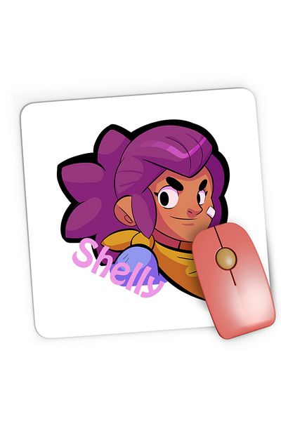 OEM Mousepad Gaming Brawl Stars Shelly Throphy Road Fighter Tank Weapon, 21x19 см