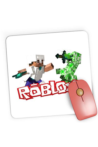 OEM Mousepad Gaming Roblox Minecraft Steve Creeper Fight, 21x19 см