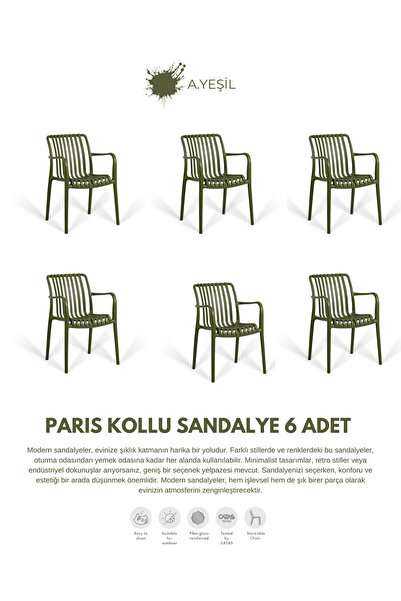 Daim Plastik Paris 6 Adet Kollu Lux Cafe & Restaurant Sandalyesi