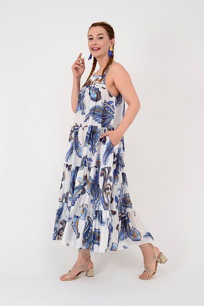 Park Moda An10613 Beaded Embroidered Strap Dress