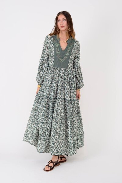 Park Moda AN10619 MARIN GARNI ΛΕΠΤΟΜΕΡΗ ΦΟΡΕΜΑ ΜΕ ΣΤΡΟΓΓΥΛΟ ΣΤΡΟΓΓΥΛΟ ΣΧΕΔΙΟ