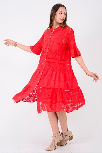 Park Moda 24029 FISTO ΛΕΠΤΟΜΕΡΗ ΦΟΡΕΜΑ ΔΑΝΤΕΛΕΣ MIDI