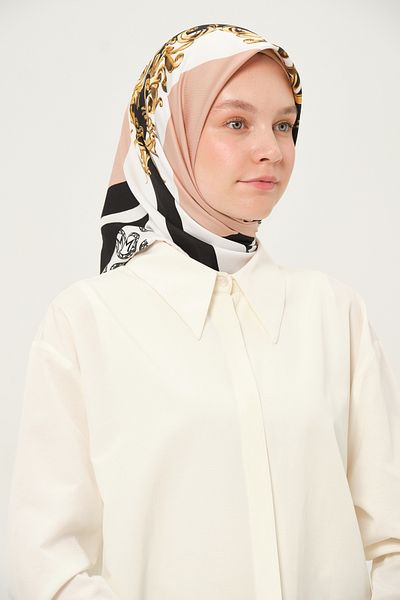 Madame Polo Τυπωμένο Twil Κασκόλ Πολύχρωμο Αντιολισθητικό Ύφασμα χωρίς τσαλακώματα