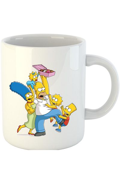 OEM Cana The Simpsons Donut Lovers Kids Funny Life Mother, alba, 330 ml