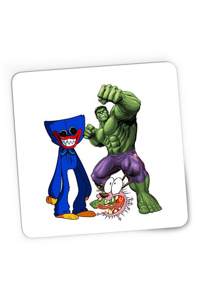 OEM Mousepad Gaming Huggy Wuggy Courage Coward Dog Hulk Fight Demon, 21x19 см