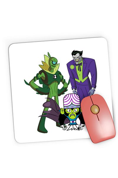OEM Mousepad Gaming Ben10 Joker Marvel Powerpuff Mojo Jojo, 21x19 см