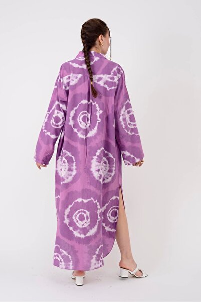 Park Moda 0166 Batik Pattern Shirt Dress