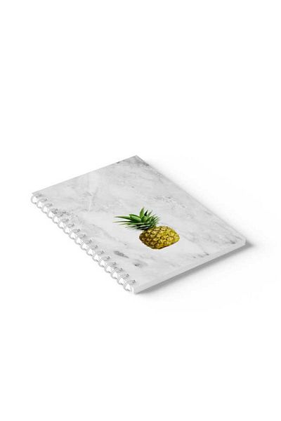 LOWHA Spiral Notebook with Front and Back Hard Covers Featuring Pinapple Design