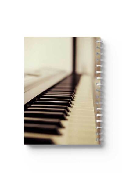 LOWHA دفتر ملاحظات حلزوني مع غلافين أمامي وخلفي صلبين بتصميم مفاتيح البيانو