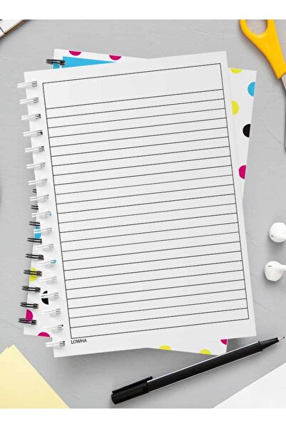 LOWHA Spiral Notebook with Front and Back Hard Covers Featuring Polka Dots Design