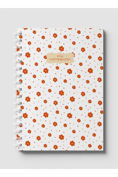 LOWHA Spiral Notebook with Front and Back Hard Covers Featuring Flowers Design