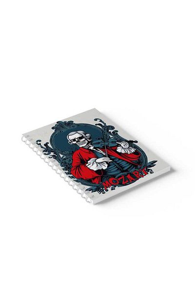 LOWHA Spiral Notebook with Front and Back Hard Covers Featuring Mozart Design