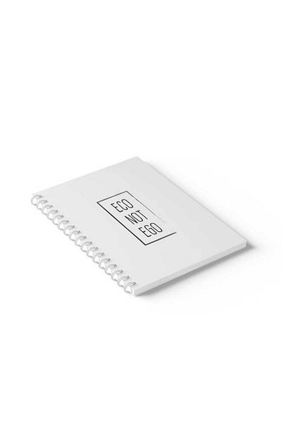 LOWHA Spiral Notebook with Front and Back Hard Covers Featuring Eco Not Ego Design