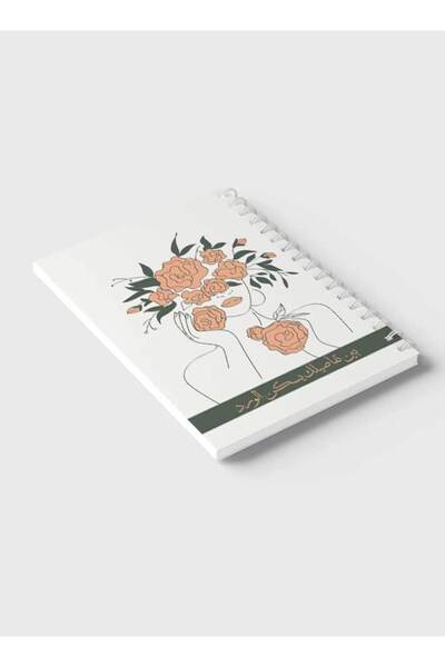 LOWHA دفتر ملاحظات حلزوني مع غلافين أمامي وخلفي صلبين بتصميم امرأة الزهور