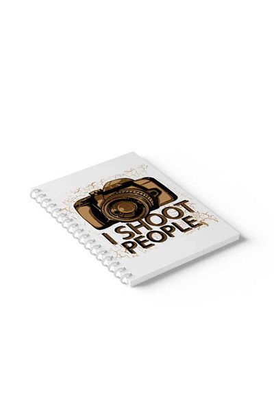 LOWHA Spiral Notebook with Front and Back Hard Covers Featuring I Shoot People Design