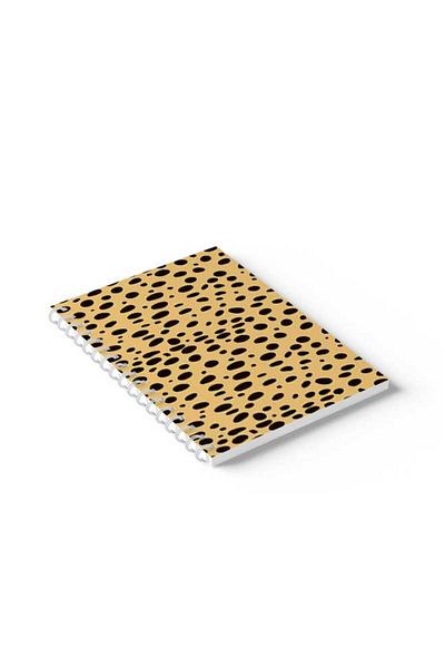 LOWHA Spiral Notebook with Front and Back Hard Covers Featuring Dots Design