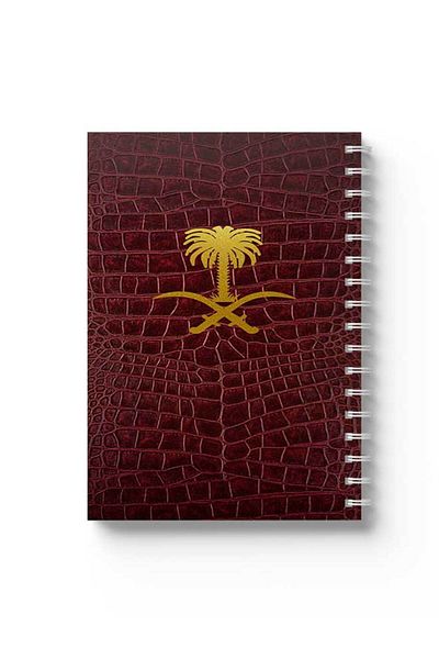 LOWHA دفتر ملاحظات حلزوني بغلافين أمامي وخلفي متينين بتصميم المملكة العربية السعودية