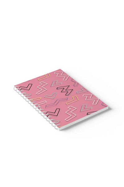 LOWHA Spiral Notebook with Front and Back Hard Covers Featuring Zig Zag Design