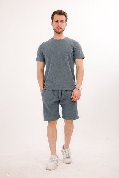 Rodrigo Waffle Fabric Shorts T-Shirt Cotton Set 25232