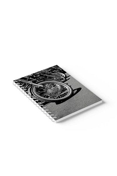 LOWHA Spiral Notebook with Front and Back Hard Covers Featuring Motorcycles Design