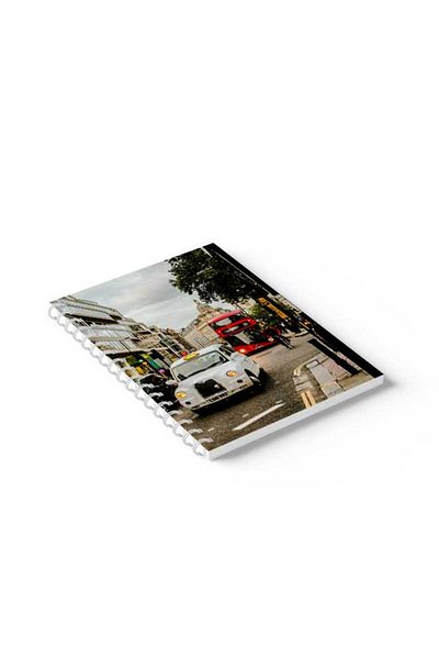 LOWHA Spiral Notebook with Front and Back Hard Covers Featuring London Design