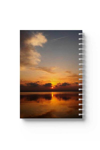 LOWHA Spiral Notebook with Front and Back Hard Covers Featuring Sunset Design