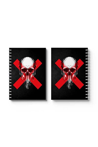 LOWHA دفتر ملاحظات حلزوني مع غلافين أمامي وخلفي صلبين بتصميم Danger