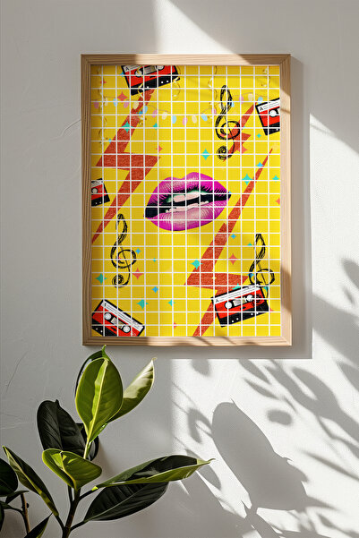 Artavessa لوحة مربعة الشكل من Popart مع إطار من الخشب الخام الحقيقي - موديل 1