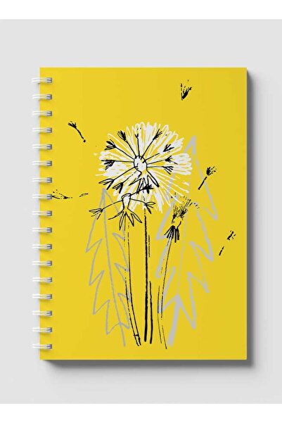 LOWHA دفتر ملاحظات حلزوني مع غلافين أمامي وخلفي صلبين بتصميم رسم الهندباء