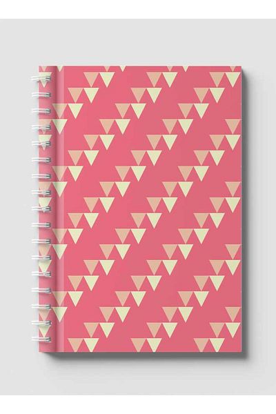 LOWHA Spiral Notebook with Front and Back Hard Covers Featuring Abstract Triangle Design