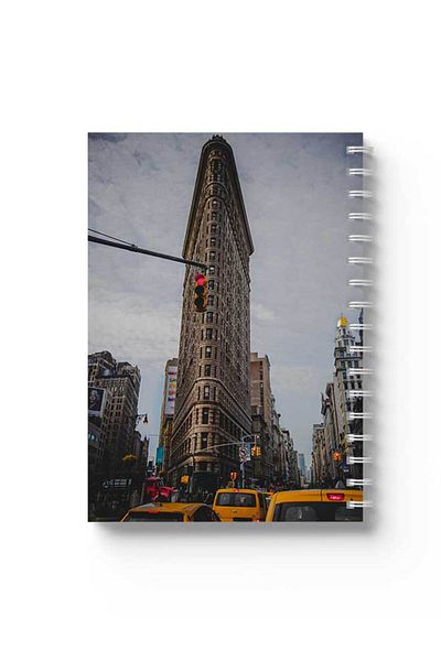 LOWHA Spiral Notebook with Front and Back Hard Covers Featuring City Design