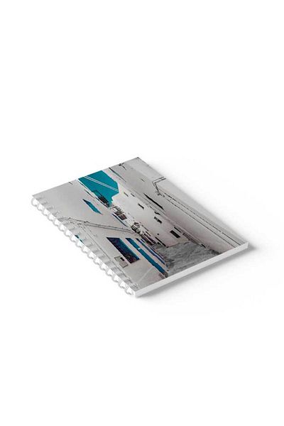 LOWHA Spiral Notebook with Front and Back Hard Covers Featuring Greece Design
