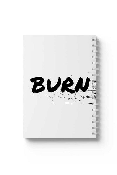 LOWHA Spiral Notebook with Front and Back Hard Covers Featuring Burn Design
