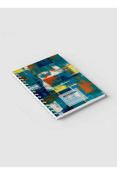 LOWHA Spiral Notebook with Front and Back Hard Covers Featuring Mixed Hand Paint Design