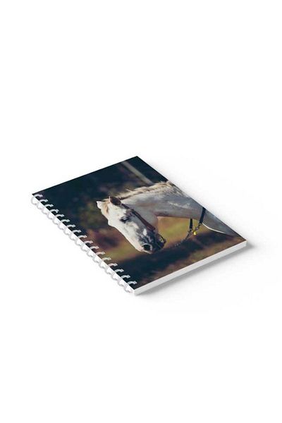 LOWHA Spiral Notebook with Front and Back Hard Covers Featuring Horse Design