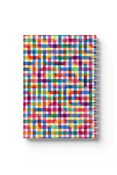 LOWHA Spiral Notebook with Front and Back Hard Covers Featuring Full of Colours Design