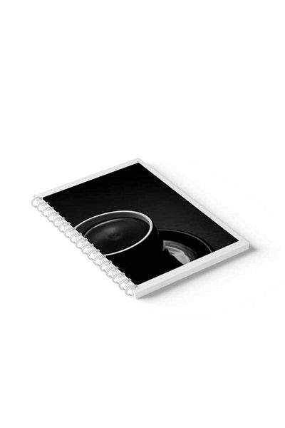 LOWHA Spiral Notebook with Front and Back Hard Covers Featuring Coffee Design