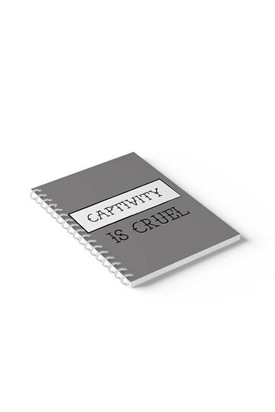 LOWHA Spiral Notebook with Front and Back Hard Covers Featuring Captivity Is Cruel Design