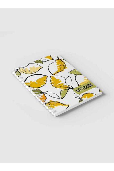 LOWHA Spiral Notebook with Front and Back Hard Covers Featuring Lemons Design