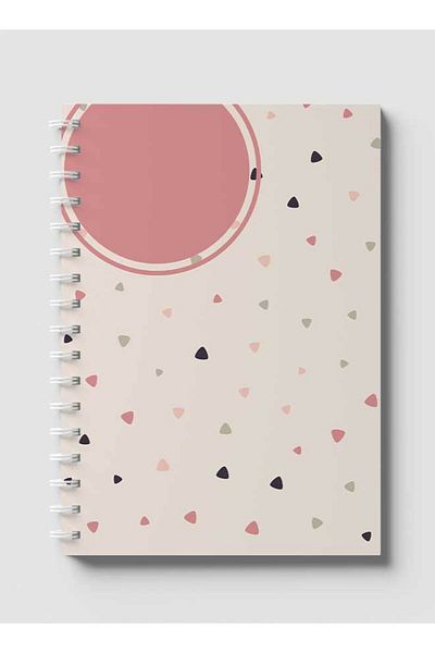 LOWHA Spiral Notebook with Front and Back Hard Covers Featuring Graphic Shapes Design