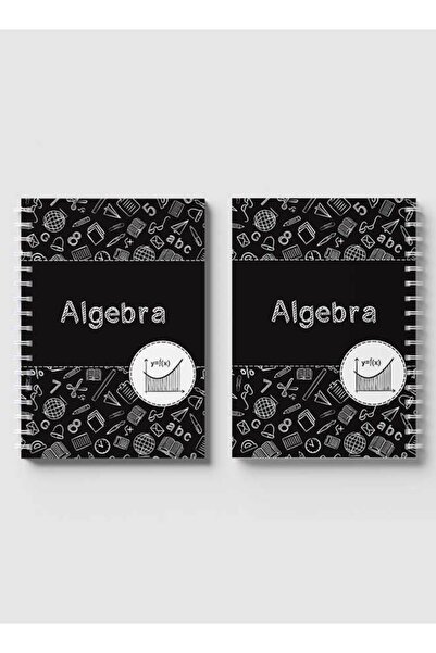 LOWHA Spiral Notebook with Front and Back Hard Covers Featuring Algebra Design