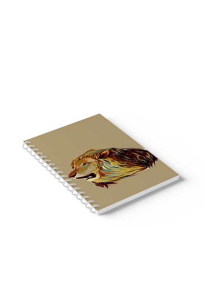LOWHA Spiral Notebook with Front and Back Hard Covers Featuring Lion Design