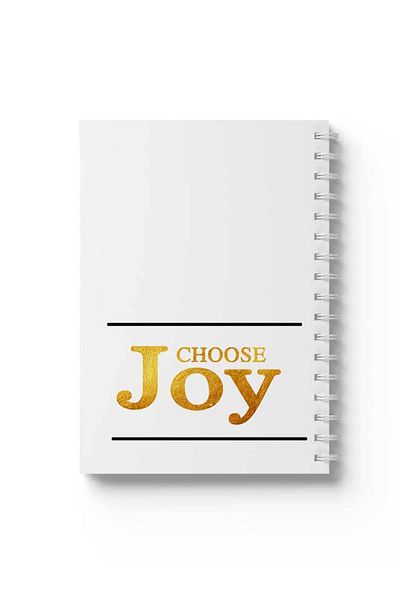 LOWHA دفتر ملاحظات حلزوني مع غلافين أمامي وخلفي صلبين بتصميم Choose Joy